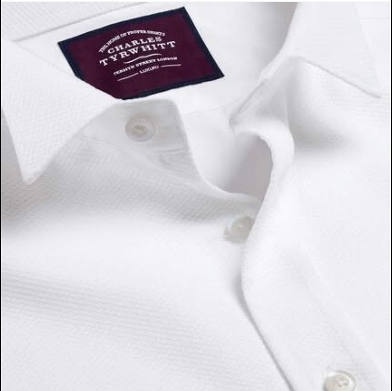 Charles Tyrwhitt Slim Fit White Egyptian Cotton Double Cuff Shirt With Wing Collar