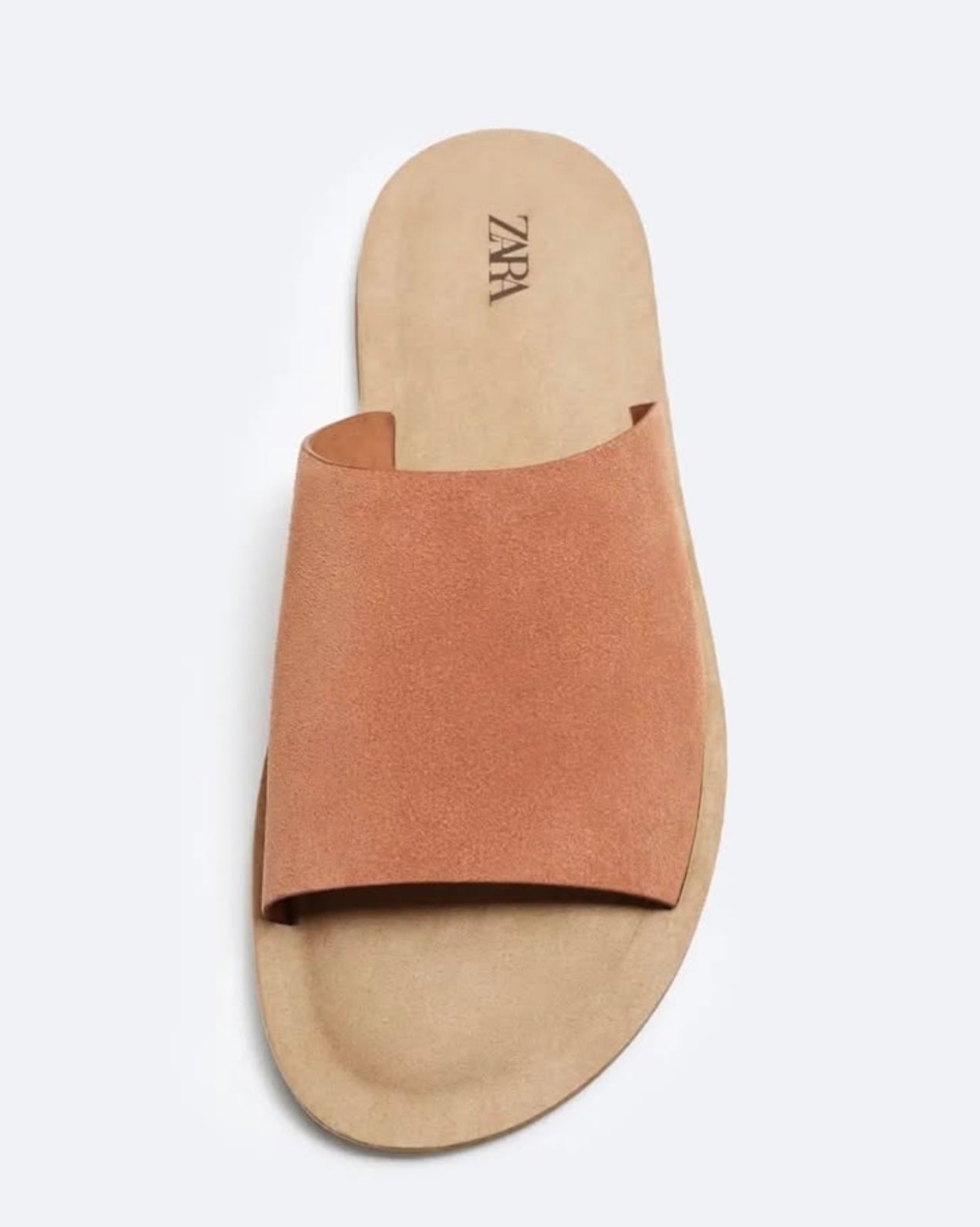 Zara Suede Slippers in Rust