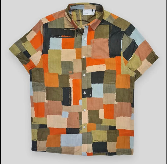 Asos Regular Fit Pattern Short Sleeve Shirt