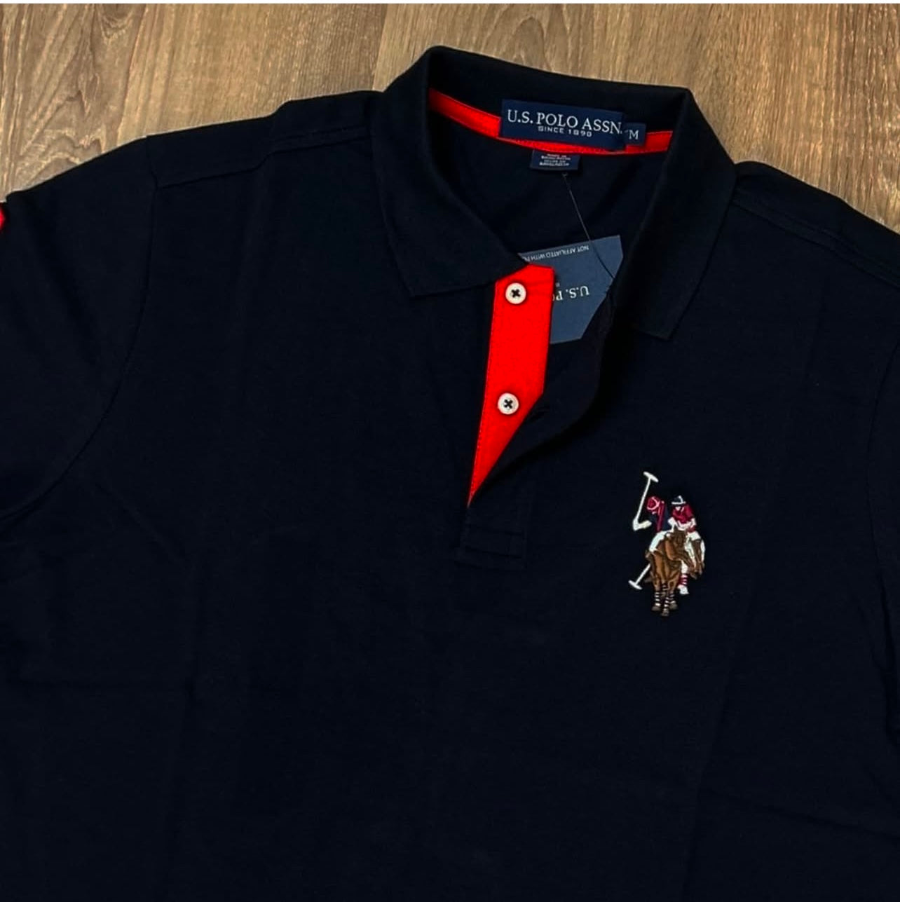 US Polo Assn Regular Fit Pique Polo Shirt in Black