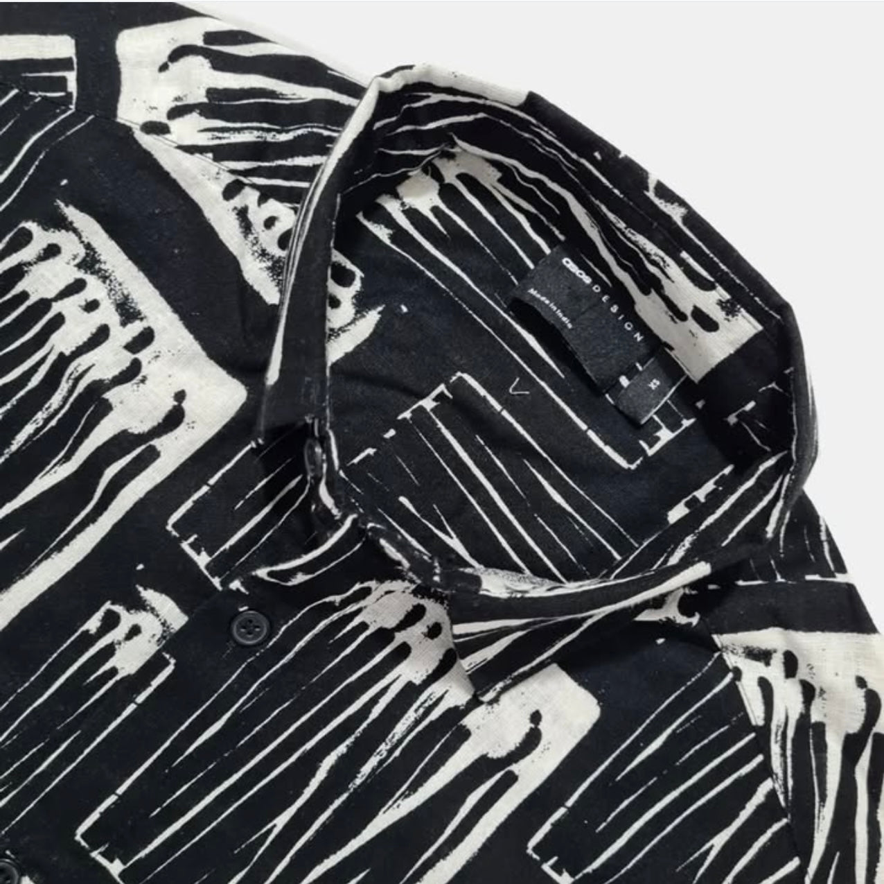 Asos Regular Fit Shirt With Pattern in Black