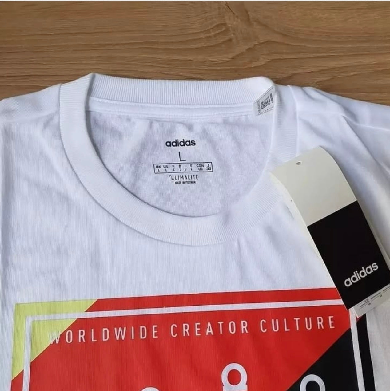 Adidas Regular Fit Digital Print Short Sleeve T-Shirt in White