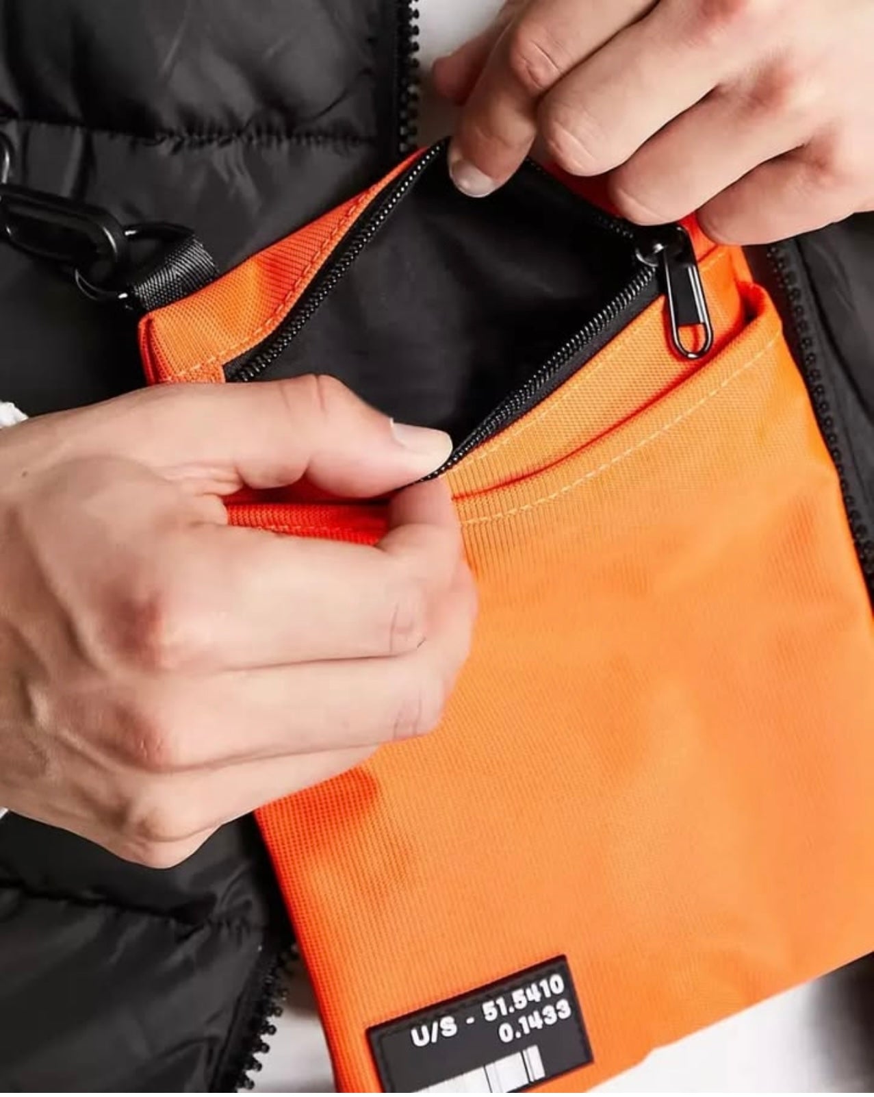 Asos Crossbody Bag in Orange With Patch