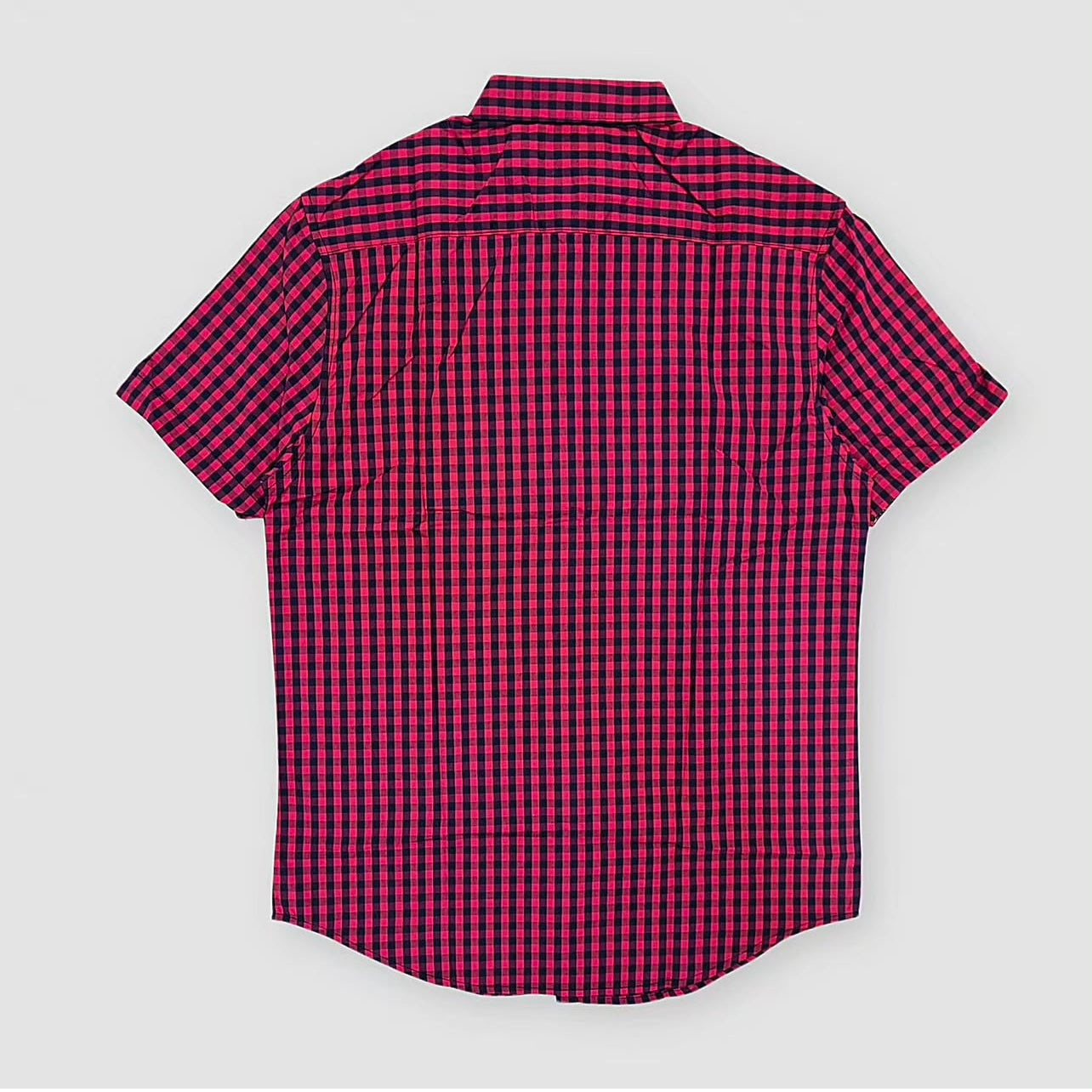 Denim & Flower Regular Fit Red and Black Check Cotton Shirt