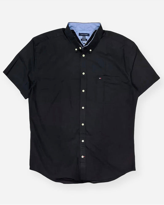 Tommy Hilfiger Cotton Short Sleeve Shirt in Black