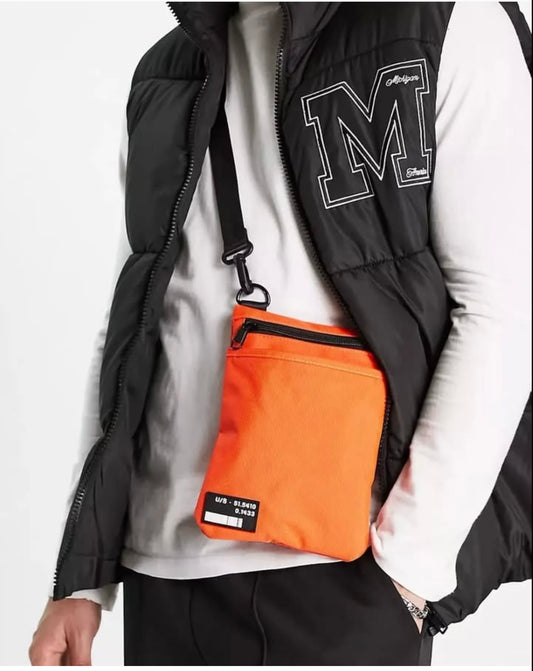 Asos Crossbody Bag in Orange With Patch
