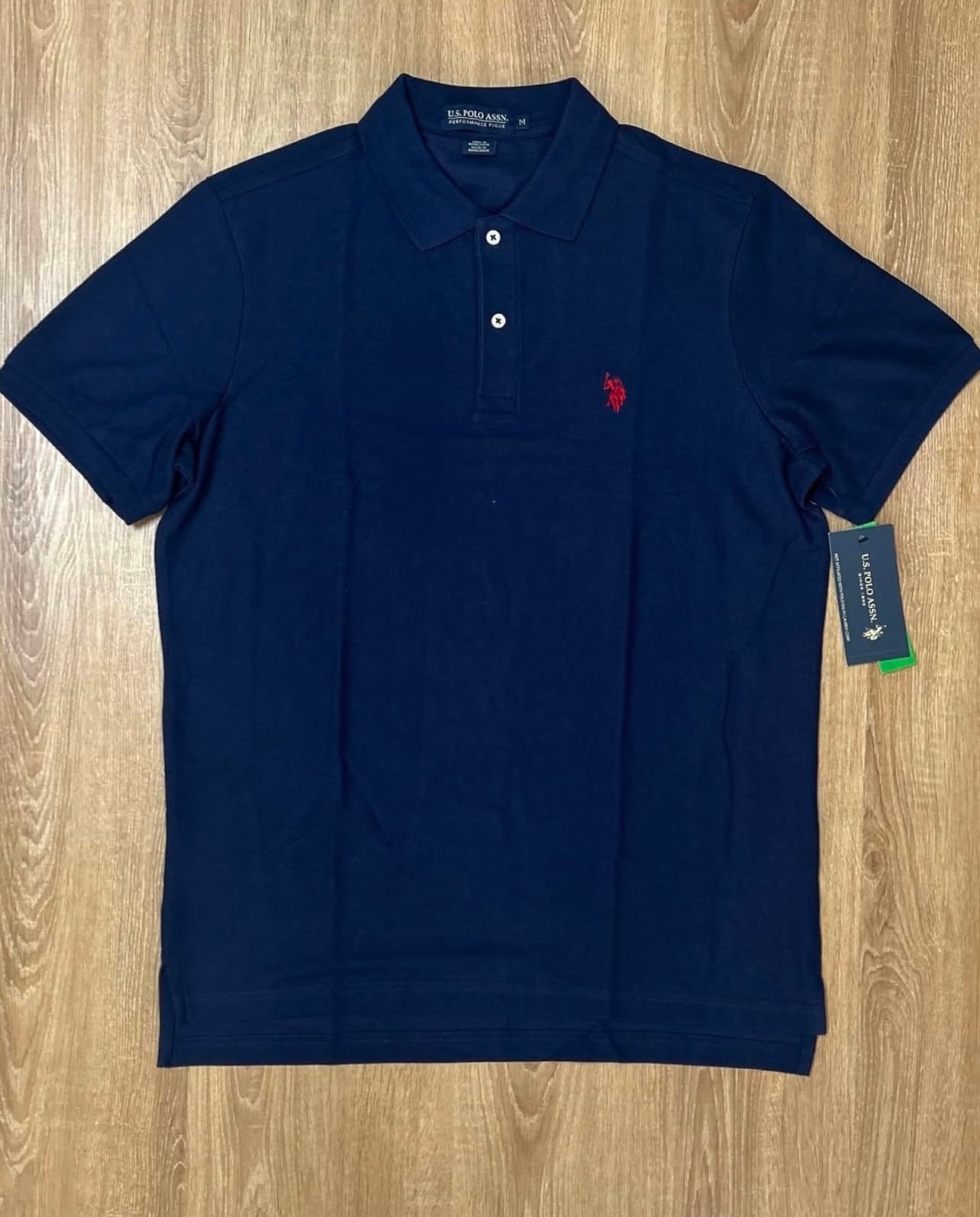 U S Polo Assn Regular Fit Pique Polo Shirt in Navy