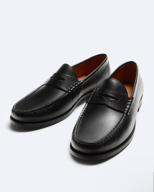 Zara Penny Loafers in Black