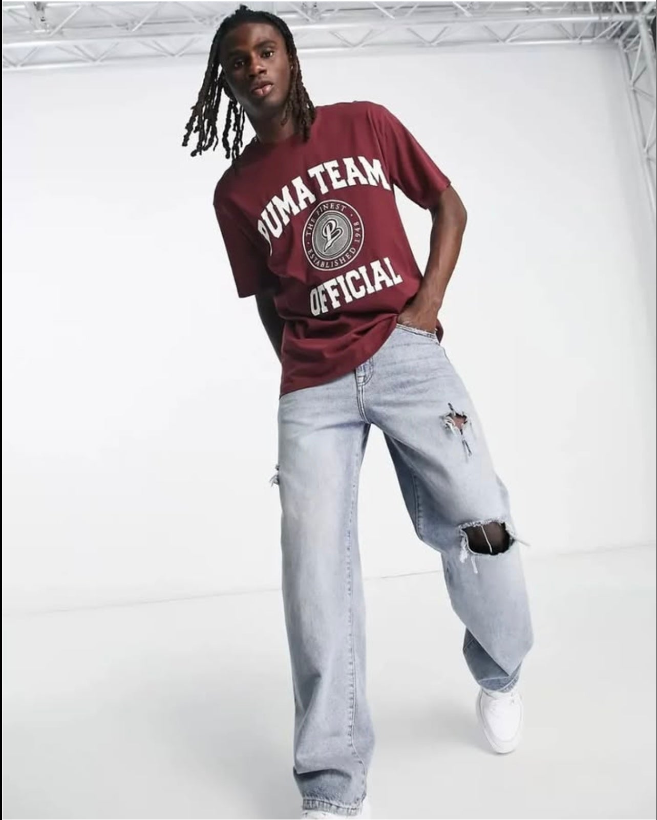 Puma Regular Fit T Shirt in Maroon
