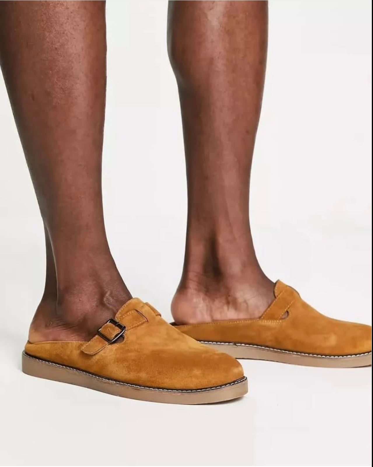 Office Mules in Brown Suede