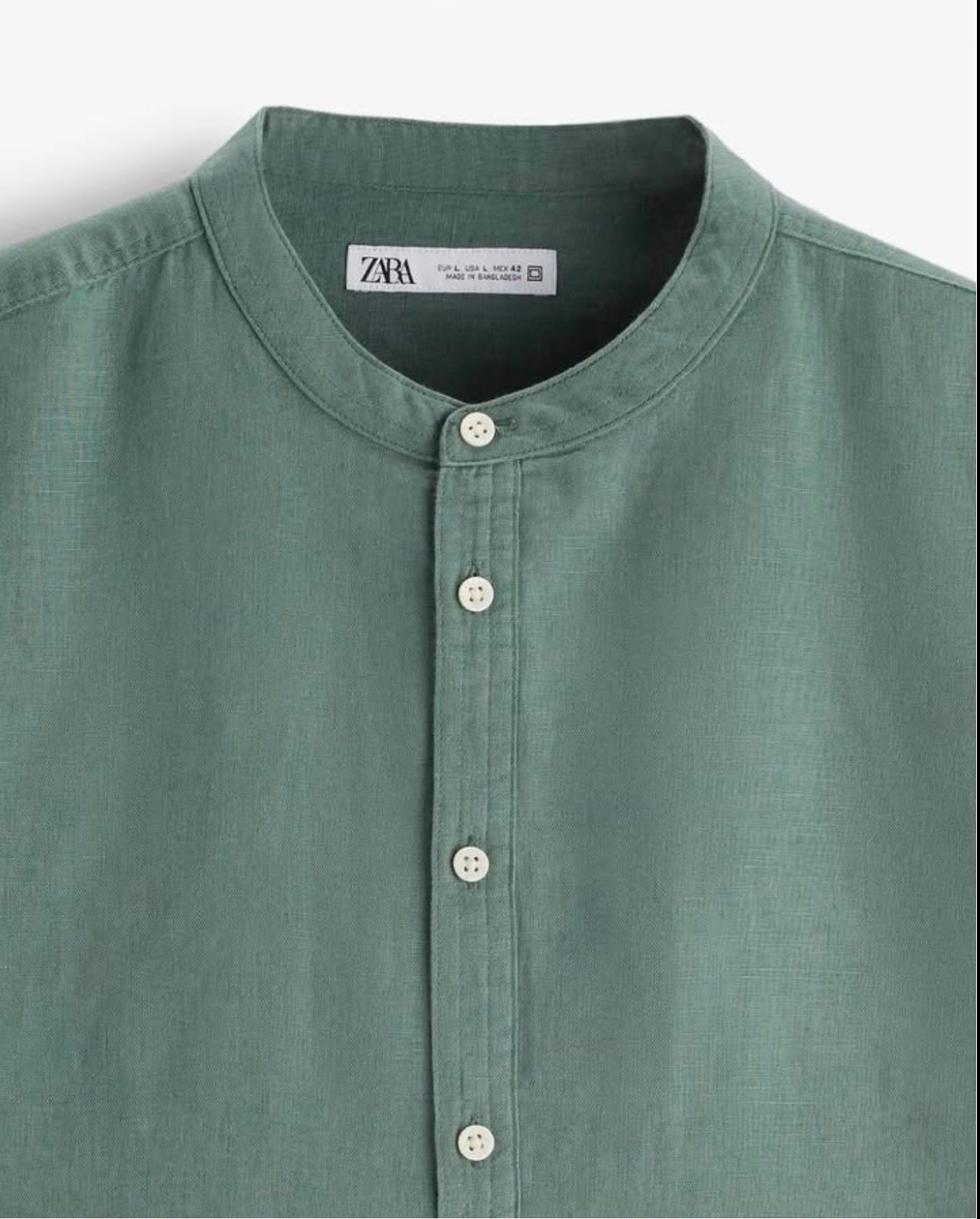 Zara Cotton/ Linen Shirt in Green