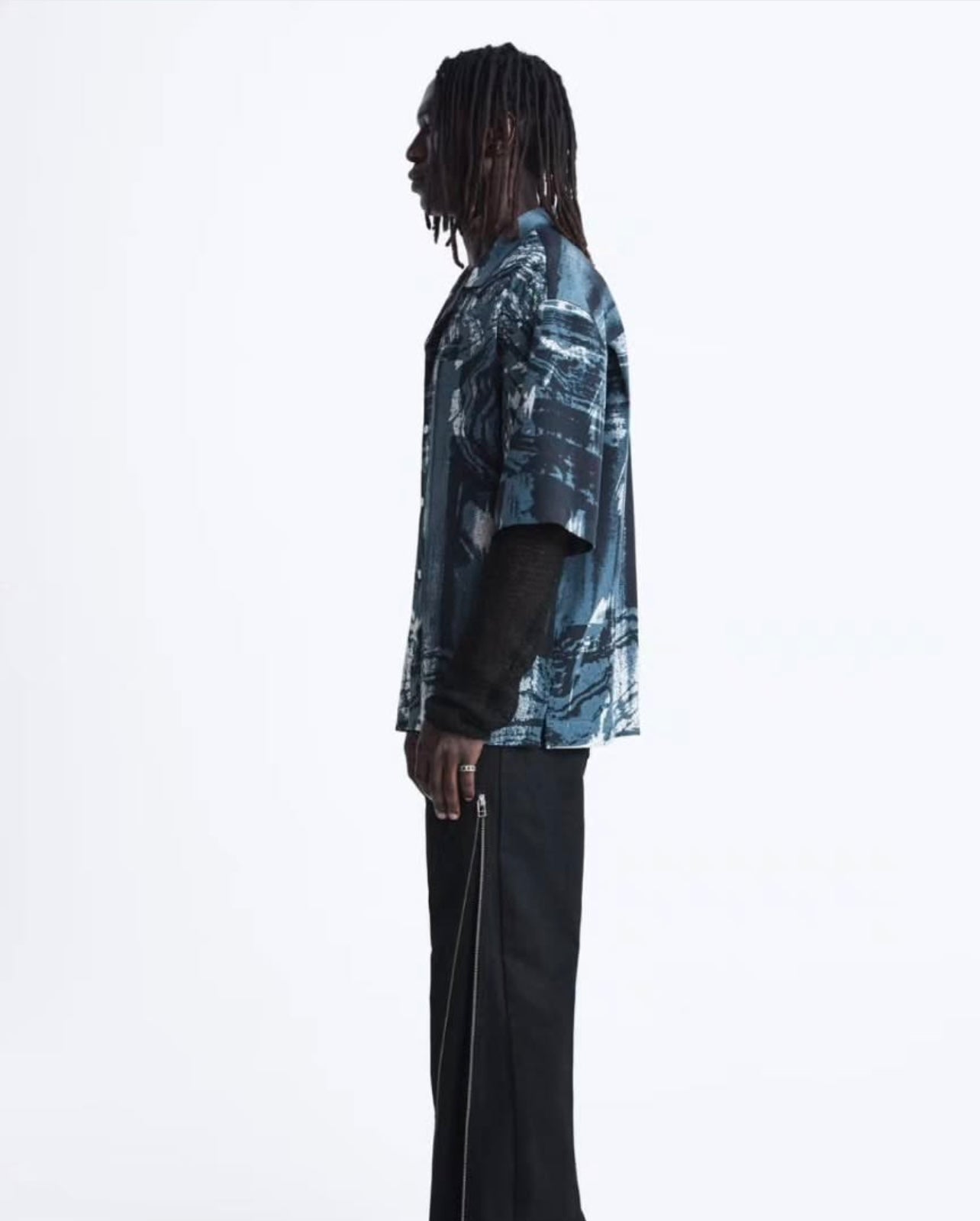 Zara Abstract Print Shirt in Blue