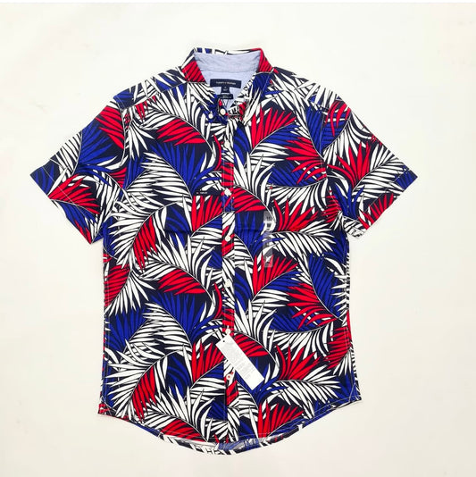 Tommy Hilfiger Slim Fit Pattern Cotton Short Sleeve Shirt