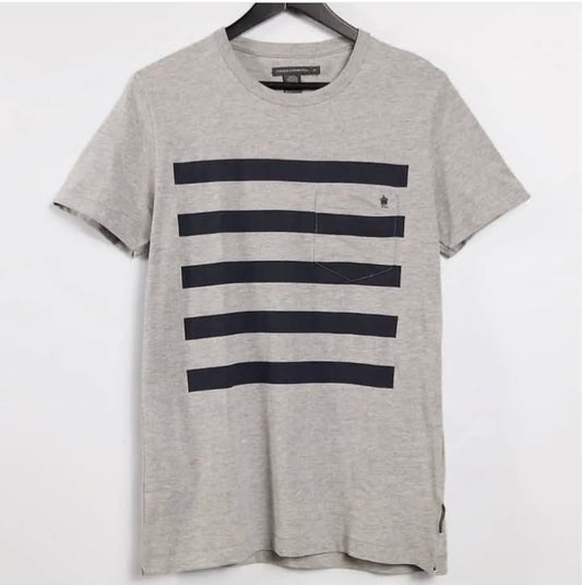 French Connection Regular Fit Cotton T Shirt in Grey