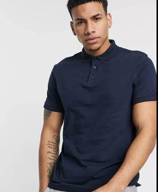 Asos Regular Fit Navy Polo Shirt