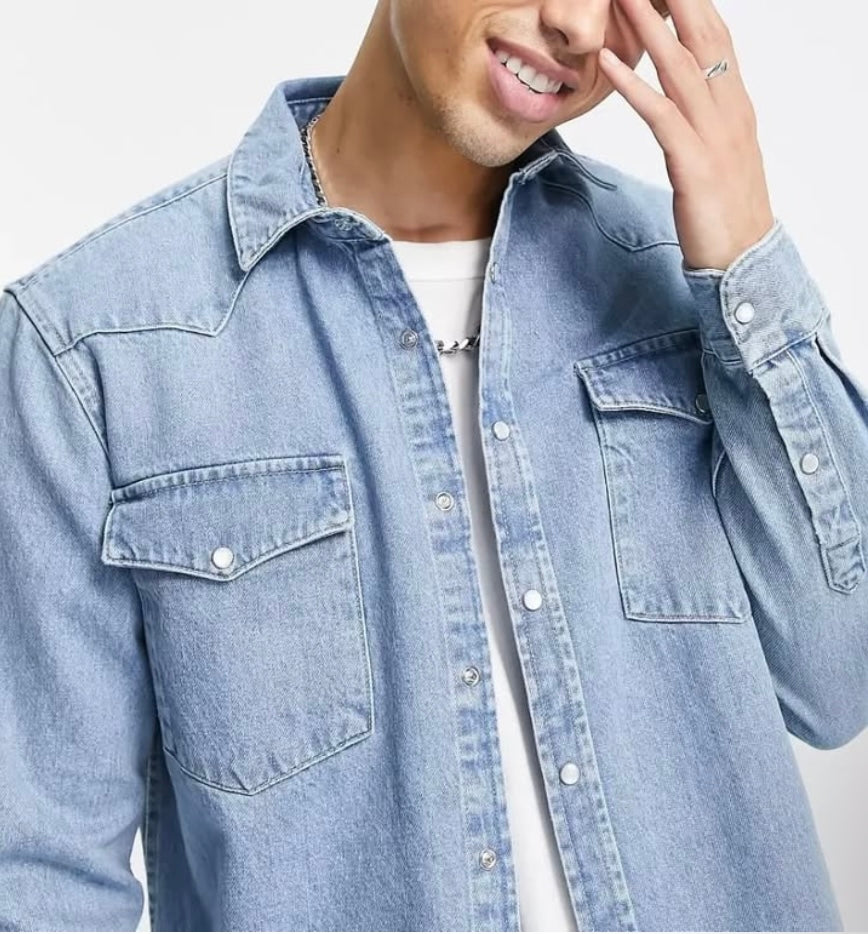 River Island Regular Fit Blue Wash Denim Jacket