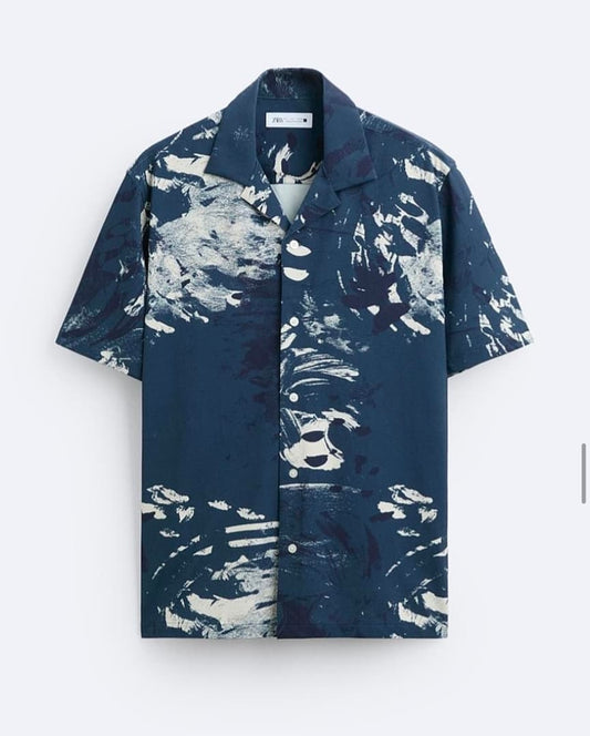 Zara Regular Fit Stretch Shirt in Pattern