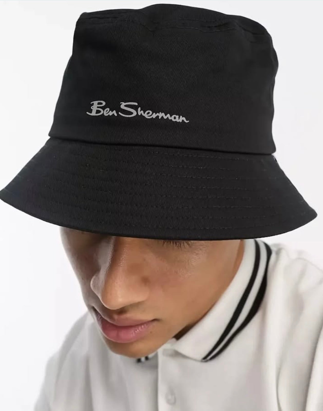 Ben Sherman Bucket Hat in Black