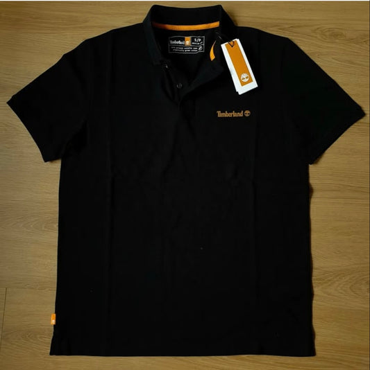 Timberland Regular Fit Black Polo Shirt in Pique Cotton