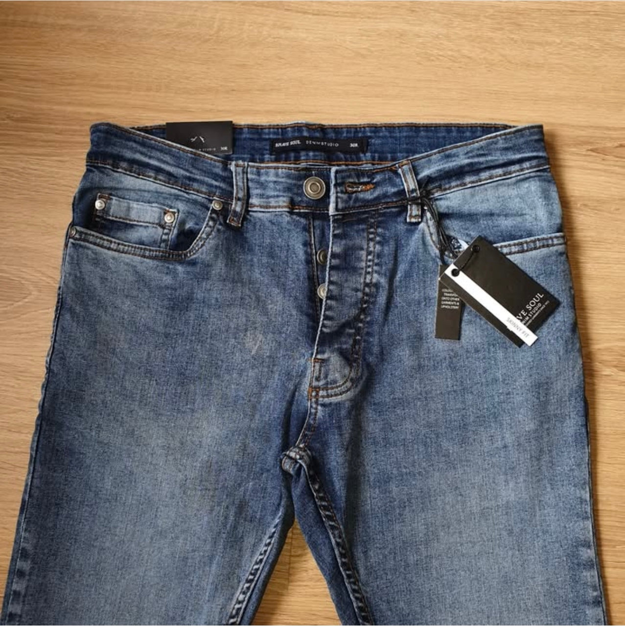 Brave Soul Skinny Fit Blue Wash Denim