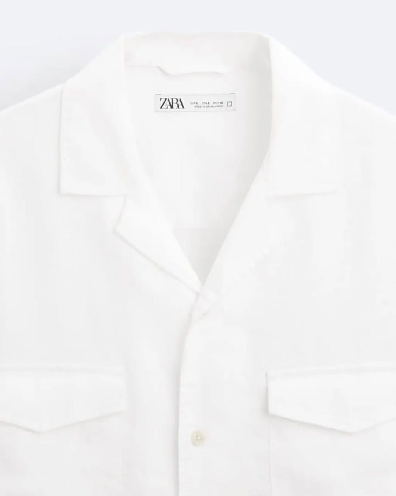 Zara White Shirt in Linen