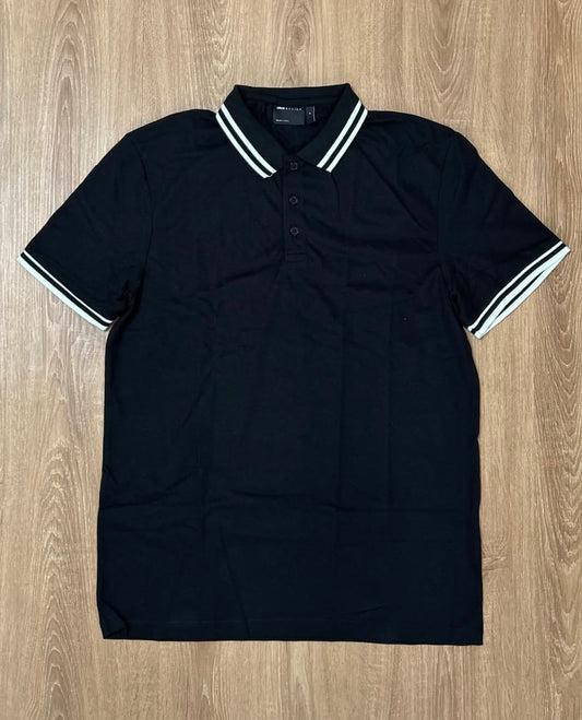 Asos Regular Fit Pique Polo Shirt in Black