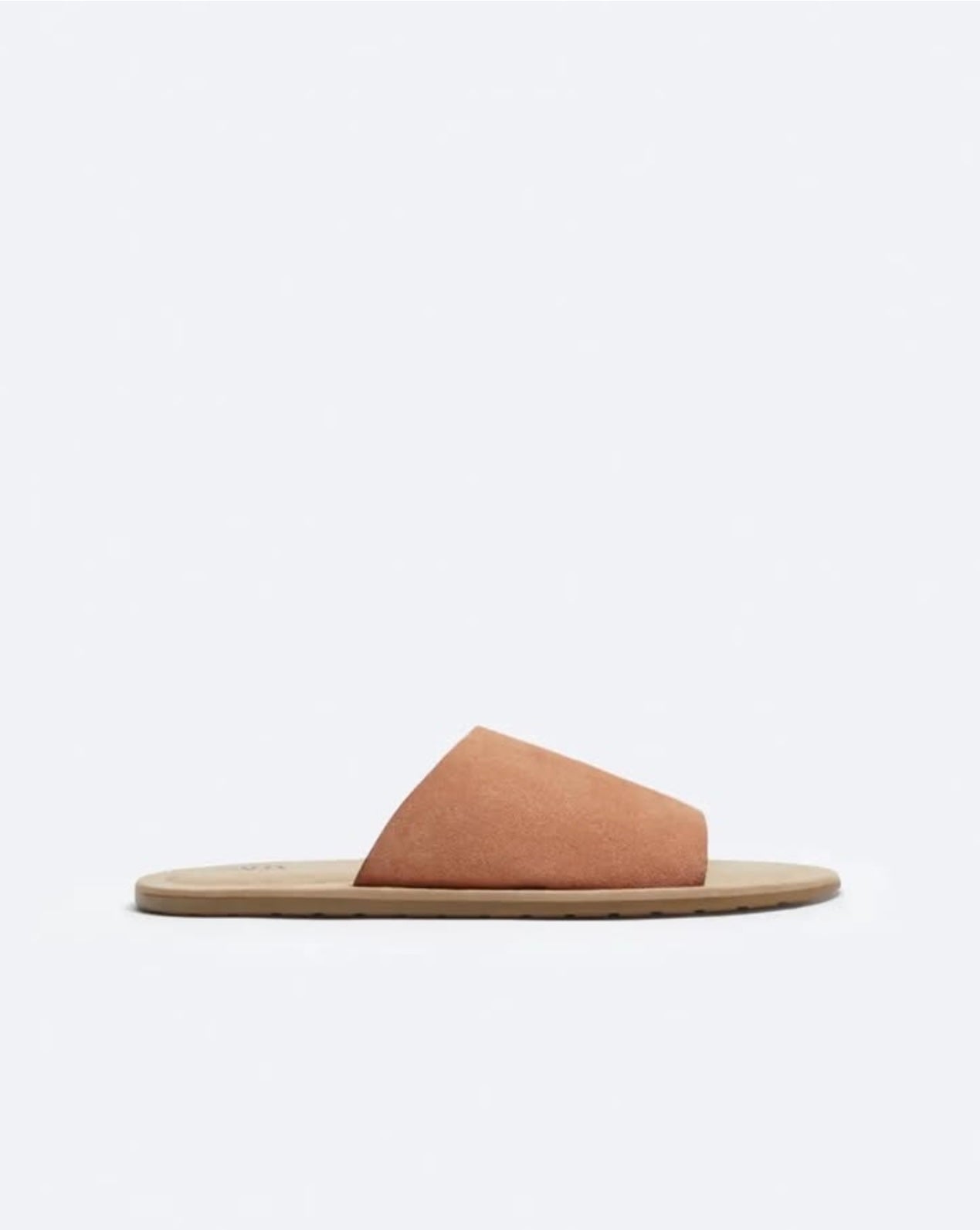 Zara Suede Slippers in Rust