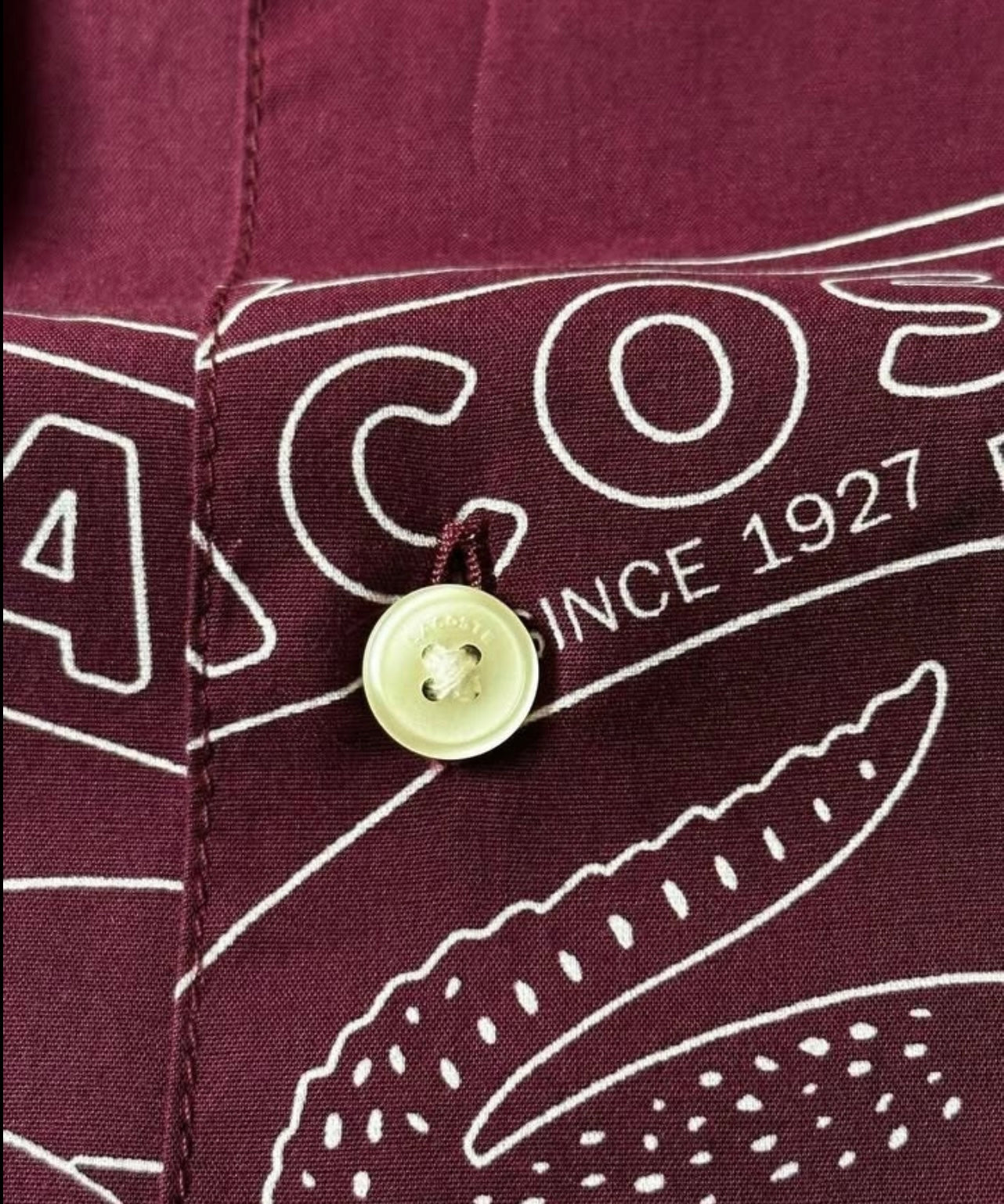 Lacoste Maroon Shirt in Pattern
