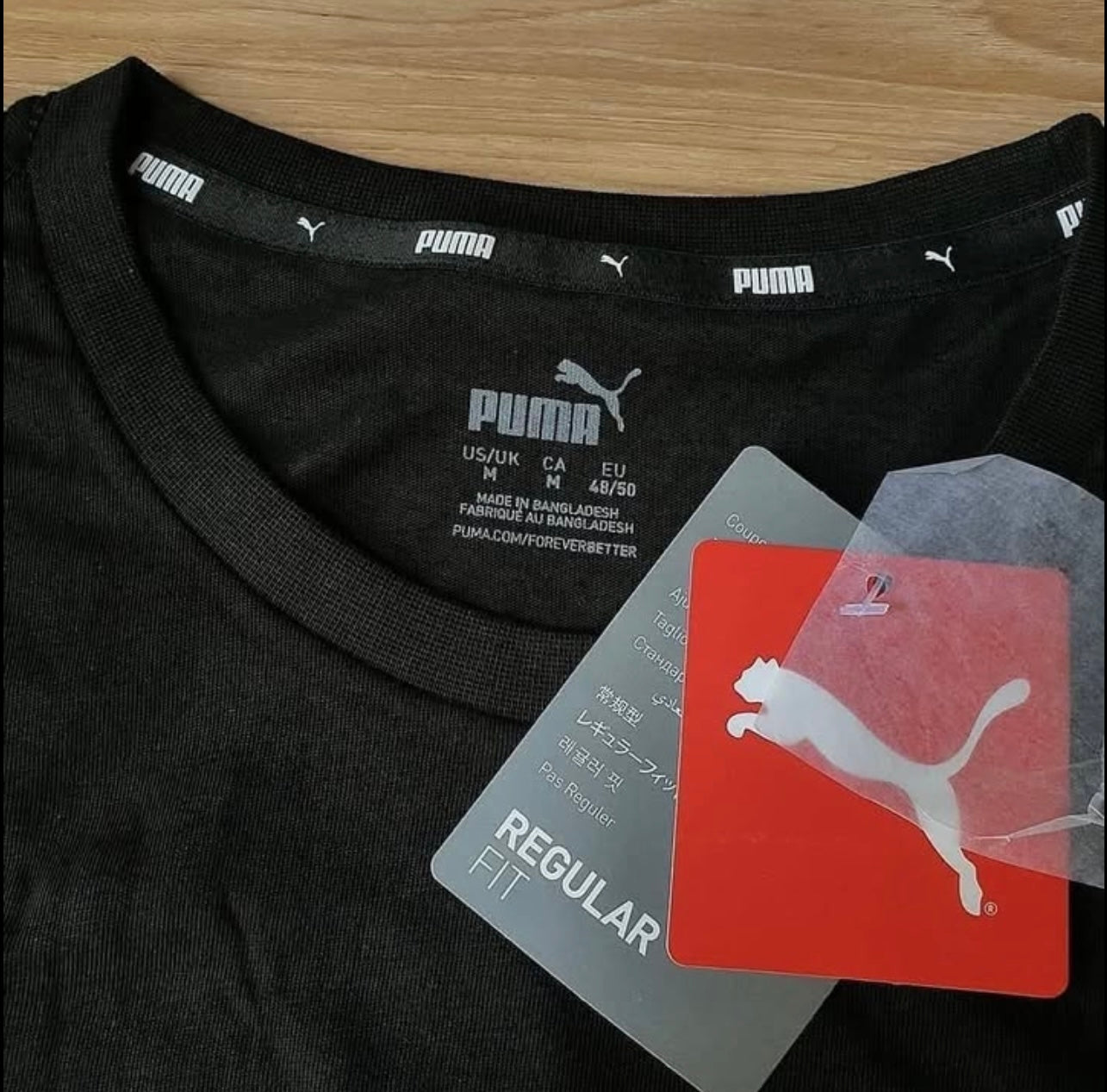Puma Regular Fit Short Sleeve T Shirt in Black