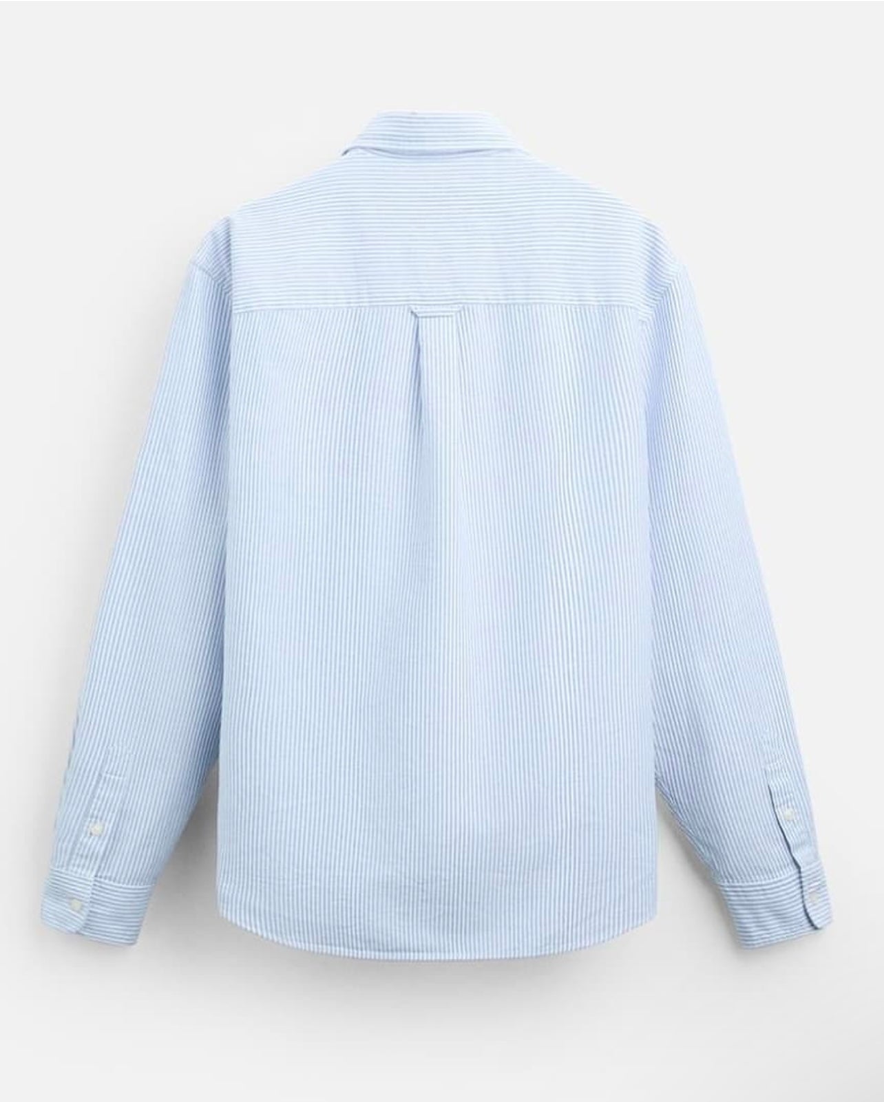 Zara Regular Fit Oxford Cotton Shirt in Blue Stripe