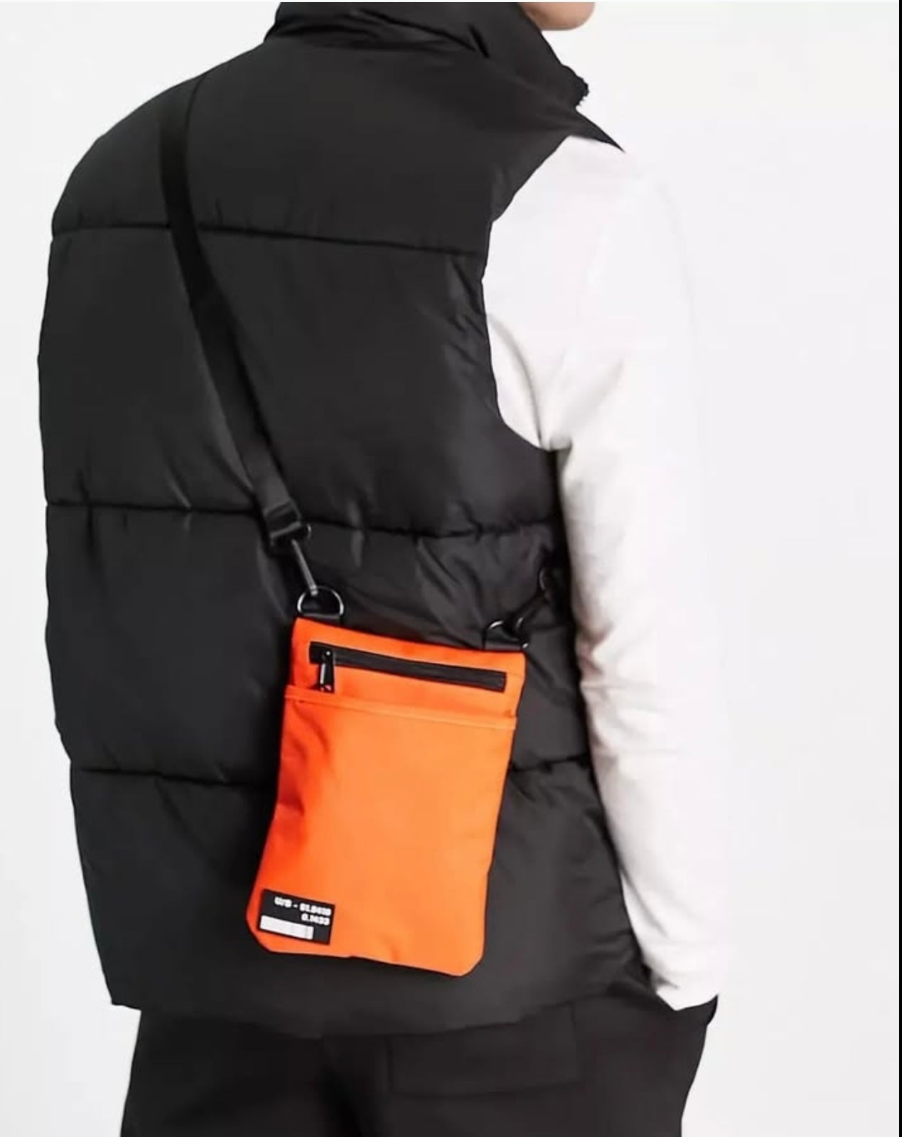 Asos Crossbody Bag in Orange With Patch