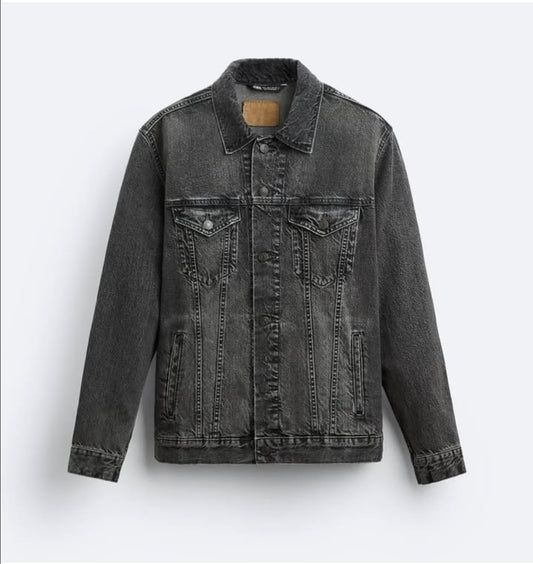 Zara Denim Jacket in Charcoal Wash