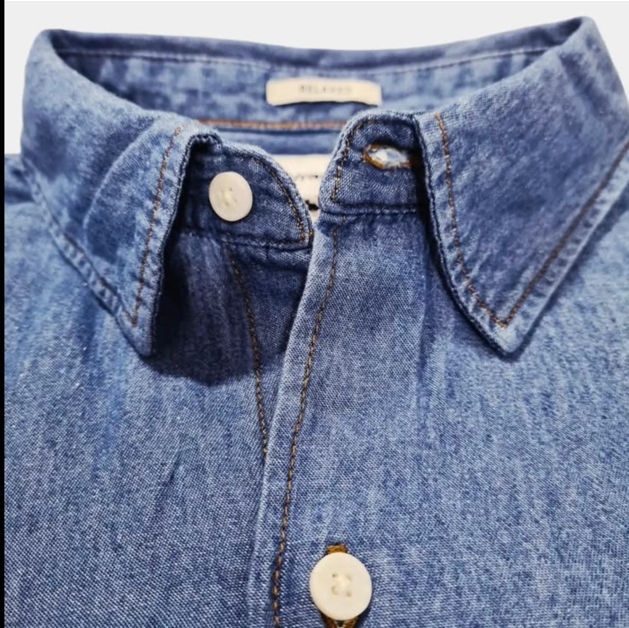 Wrangler Chambray Cotton Shirt in Blue