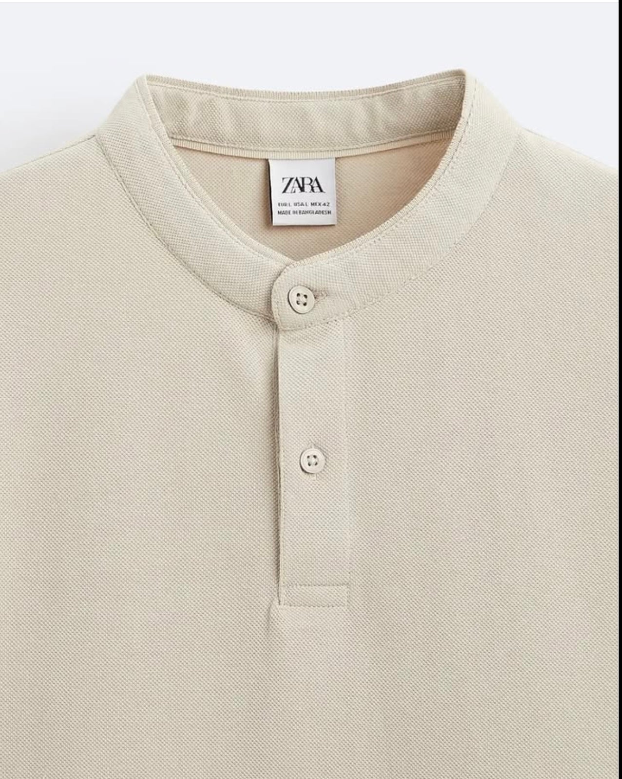 Zara Textured Pique Polo Shirt