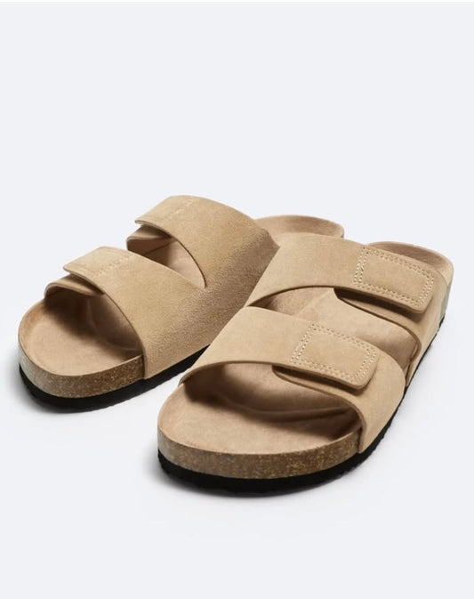Zara Suede Sandal in Nude