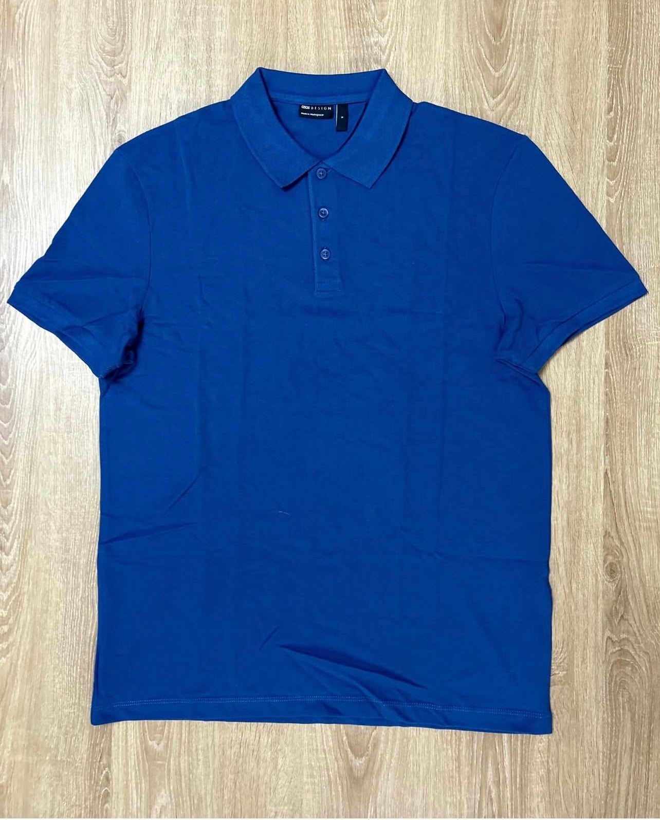 Asos Regular Fit Pique Cotton Polo in Blue