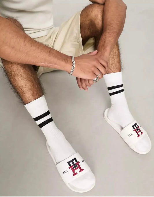 Tommy Hilfiger Slides in Off White