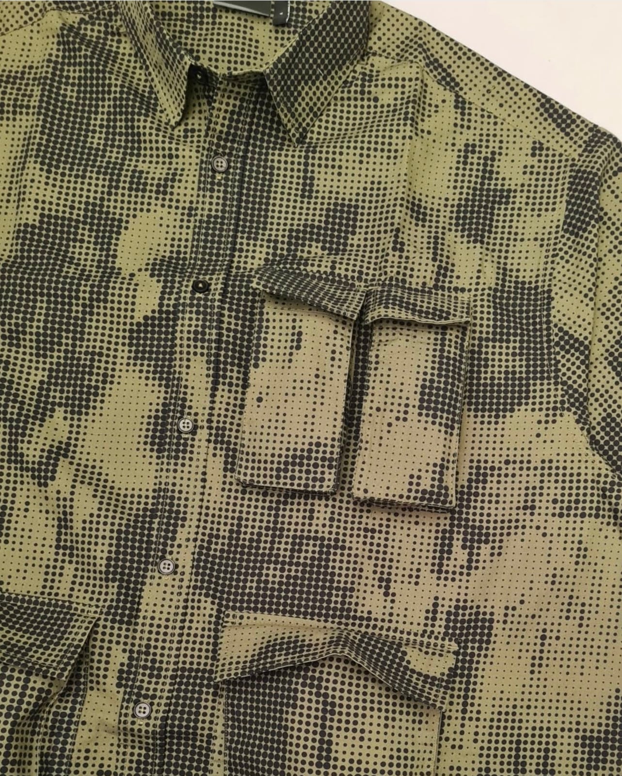 Asos Green Pattern Shirt With Utility Pockets