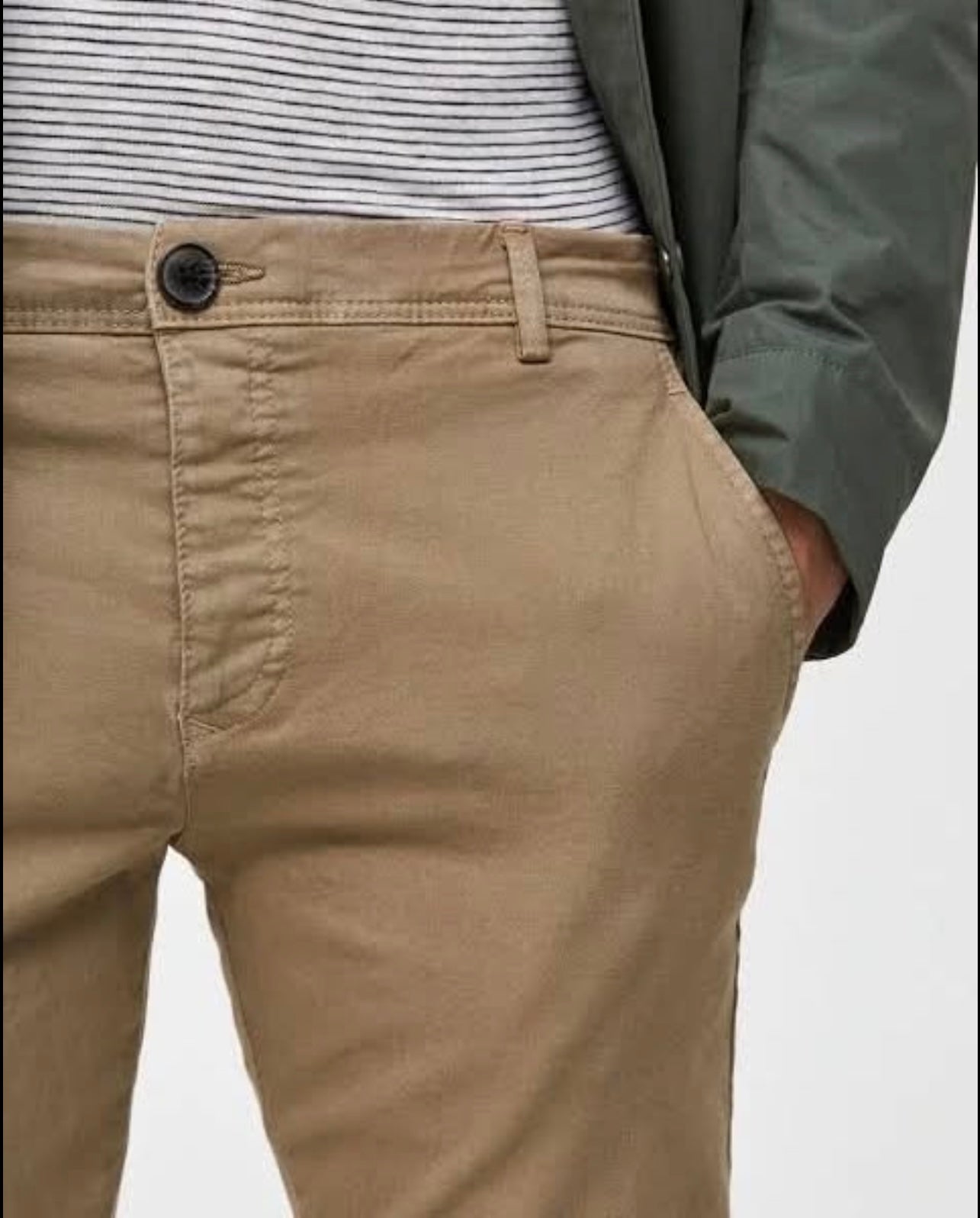 Selected Homme Skinny Fit Luca Greige Chinos Pants