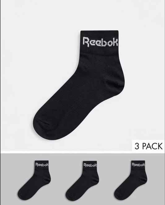 Rebook 3 Pack Socks in Black