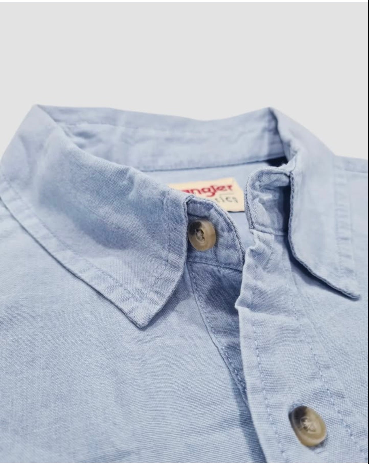 Wrangler Regular Fit Blue Cotton Short Sleeve Shirt
