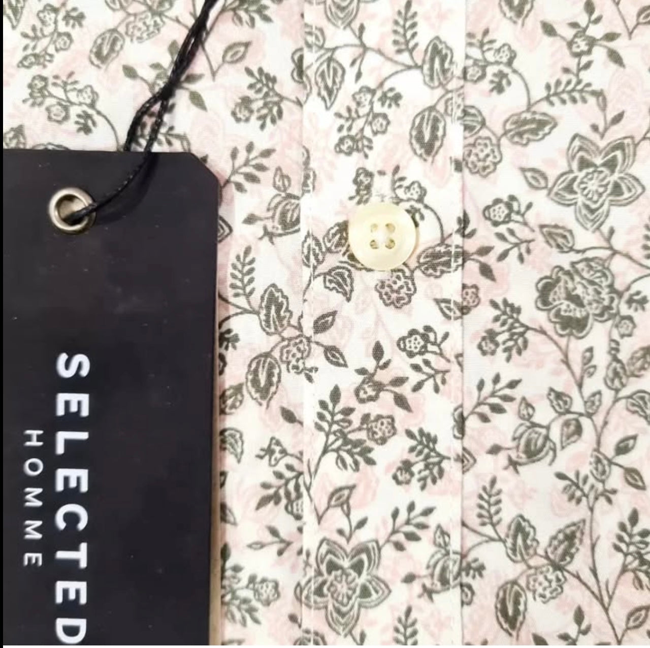 Selected Homme Slim Fit Pattern Cotton Button Cuff Shirt