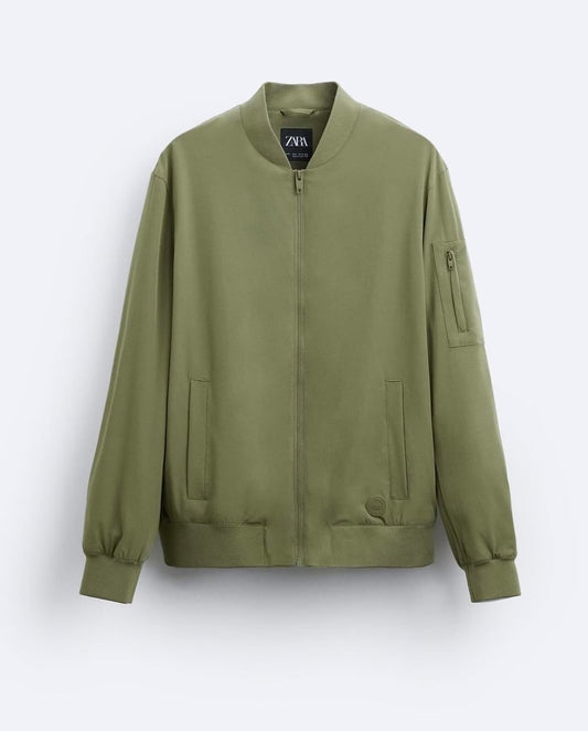 Zara Bomber Jacket in Forest Green