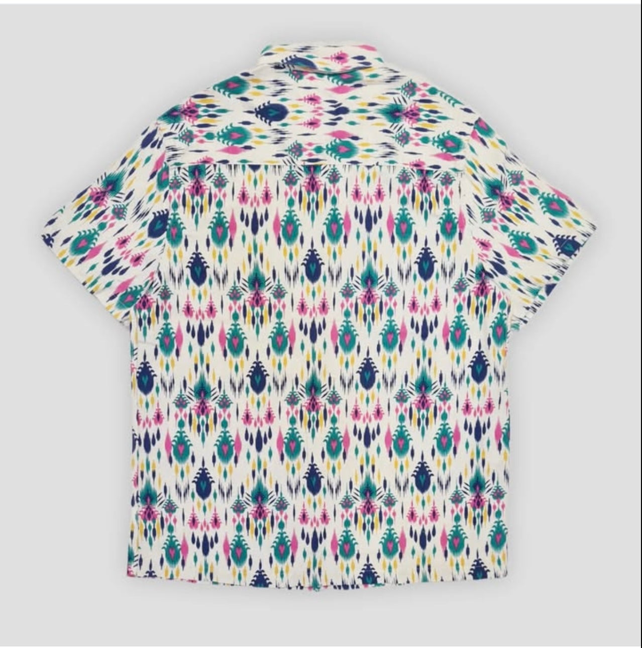 Asos Regular Fit Beige Pattern Cotton Short Sleeve Shirt