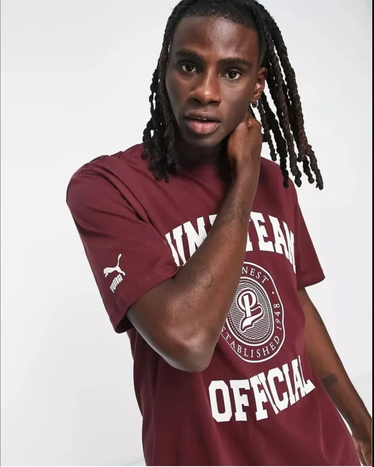 Puma Regular Fit T Shirt in Maroon