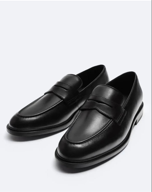 Zara Black Penny Strap Loafers