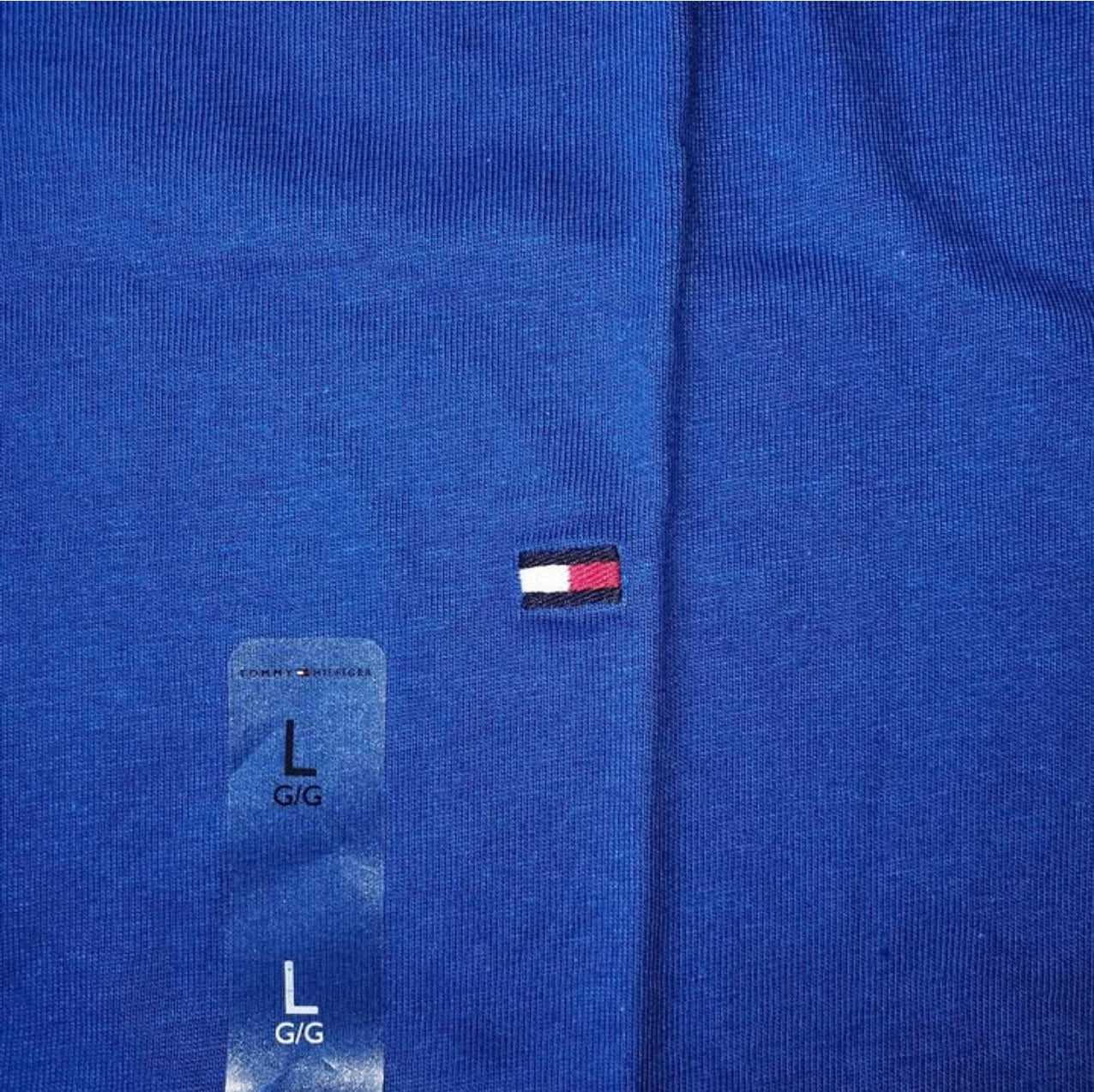 Tommy Hilfiger Regular Fit Cotton V Neck Short Sleeve T Shirt in Blue