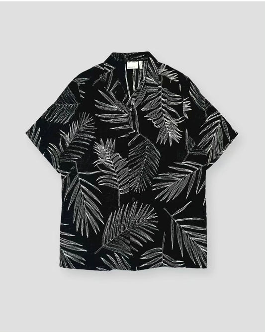 Asos Regular Fit Cotton Shirt in Black Pattern