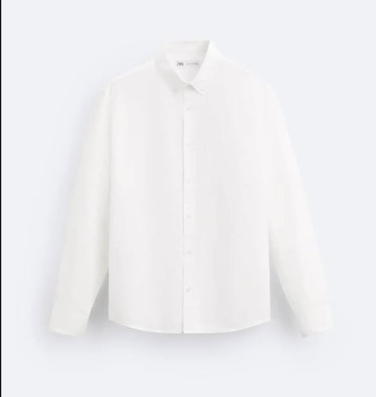 Zara Linen/ Cotton Shirt in White