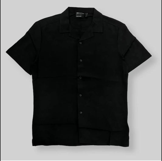 Asos Regular Fit Viscose Shirt in Black